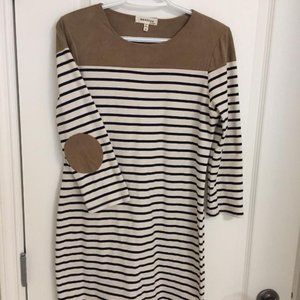 Monteau Navy stripped Dress Size M